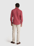 Camisa Algodão Vermelha Manga Comprida Regular Fit Mr. Blue