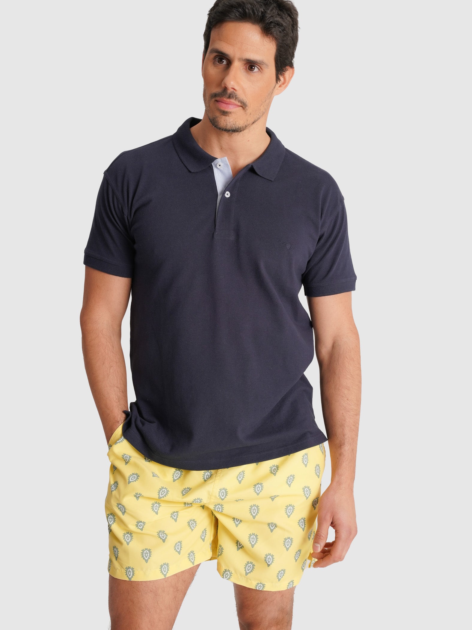 POLO PIQUET AZUL MANGA CURTA REGULAR FIT MR. BLUE