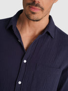 CAMISA AZUL MANGA CURTA REGULAR FIT MR. BLUE