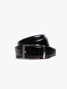 CINTURÓN DE PIEL NEGRO REGULAR FIT MR. AZUL