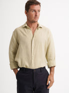 Camisa Tailored Fit Linho Verde Mr. Blue