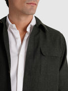 SOBRECAMISA DE LANA VERDE MANGA LARGA REGULAR FIT MARK BELLUCCI