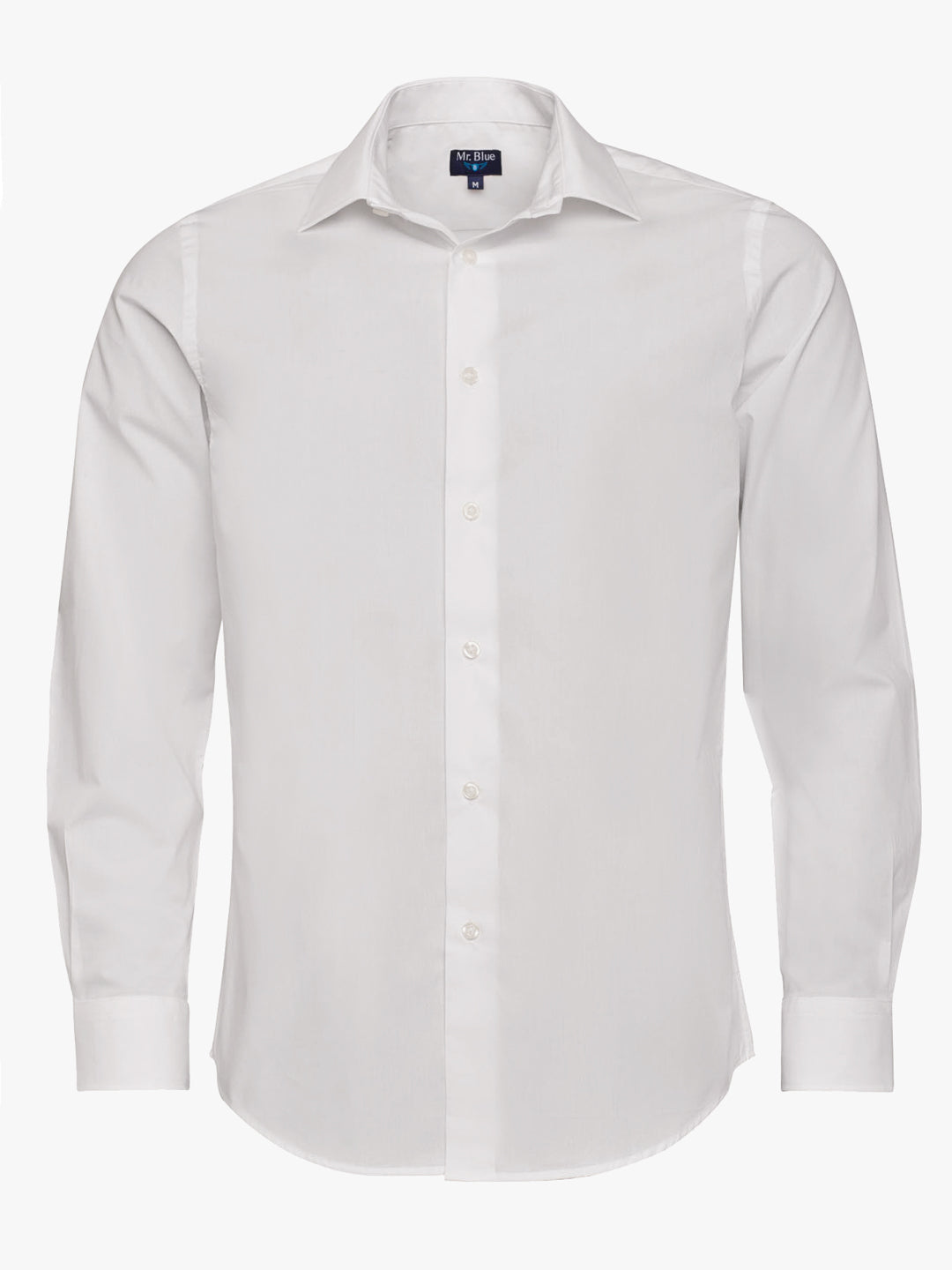 Camisa Algodão Branca Manga Comprida Slim Fit Mr. Blue