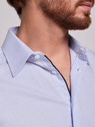 CAMISA ALGODÃO AZUL MANGA COMPRIDA SLIM FIT MR. BLUE