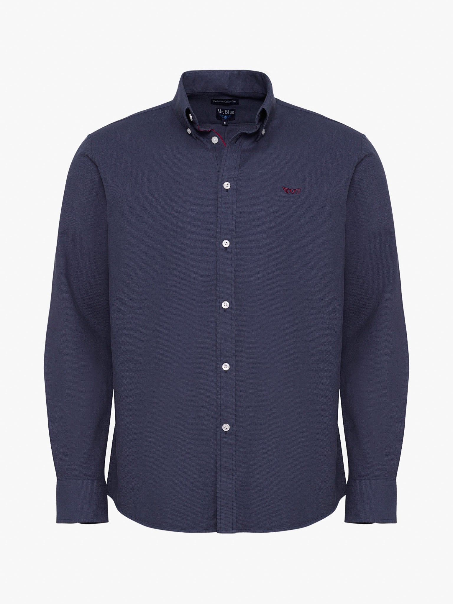 Camisa Algodão Azul Manga Comprida Regular Fit Mr. Blue