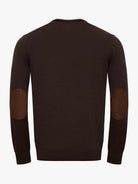 PULLOVER FINO CASTANHO COM COTOVELEIRA REGULAR FIT MR. BLUE