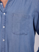 CAMISA GANGA AZUL MANGA COMPRIDA REGULAR FIT MR. BLUE