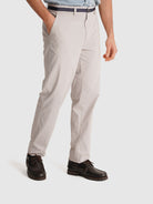 CALÇAS CHAMBRAY BEGES REGULAR FIT MR. BLUE