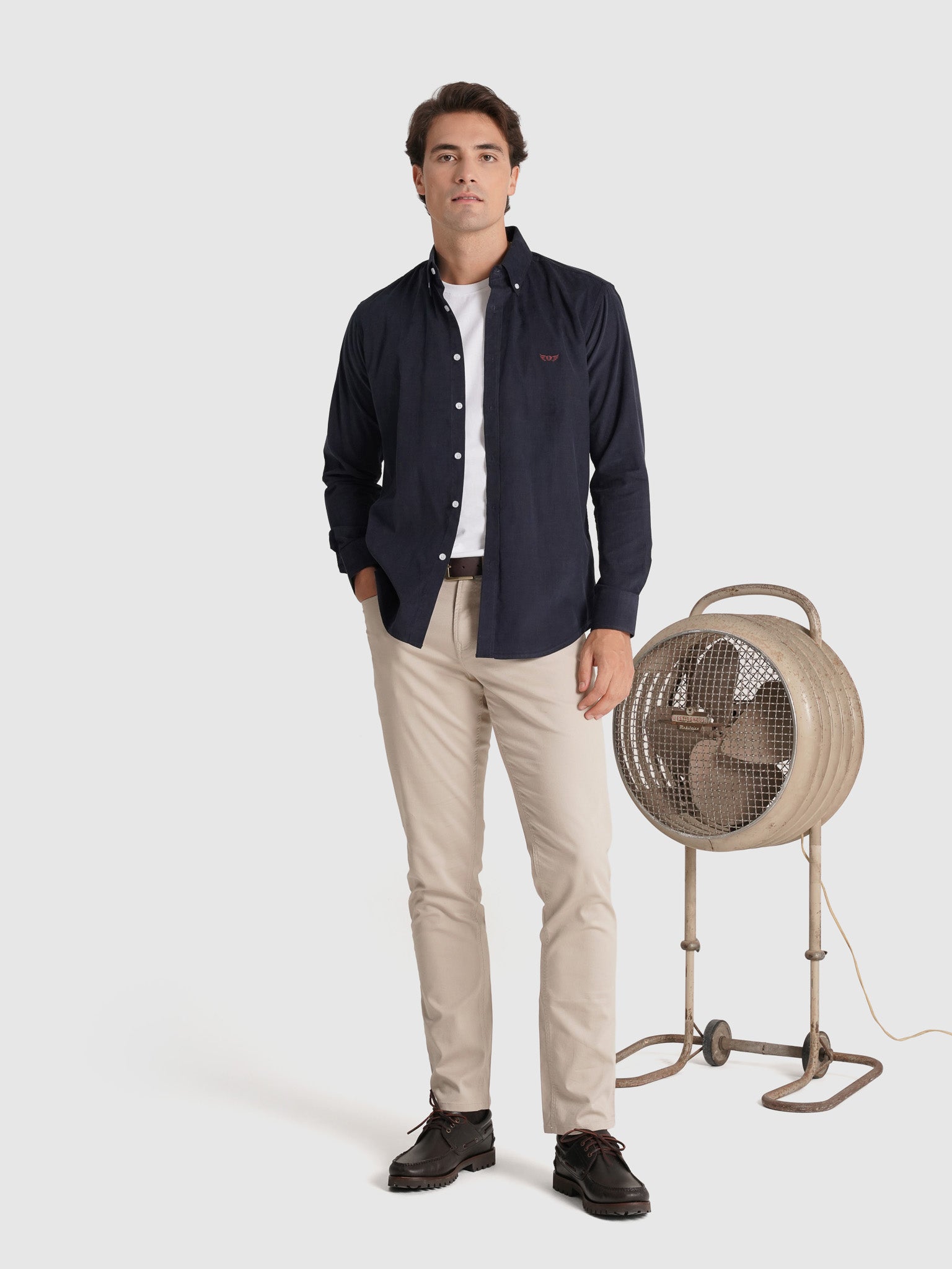 Camisa Algodão Azul Manga Comprida Regular Fit Mr. Blue