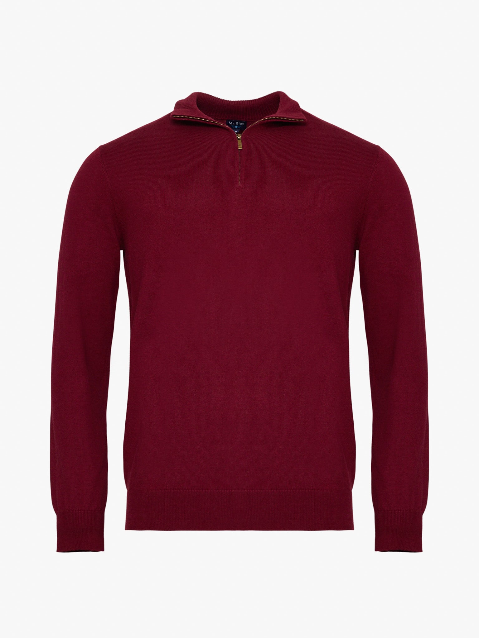 Pullover Caxemira Bordeaux Com Cotoveleira Regular Fit Mr. Blue