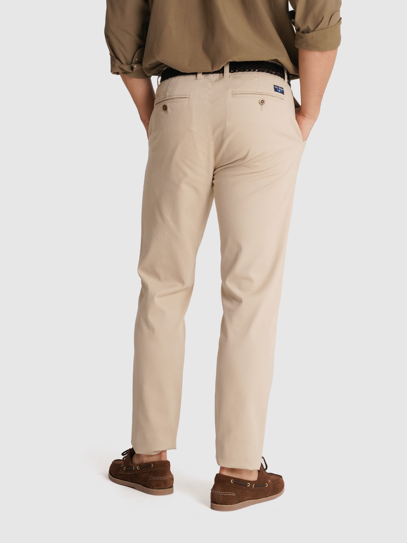 CALÇAS DOBBY BEGES REGULAR FIT MR. BLUE