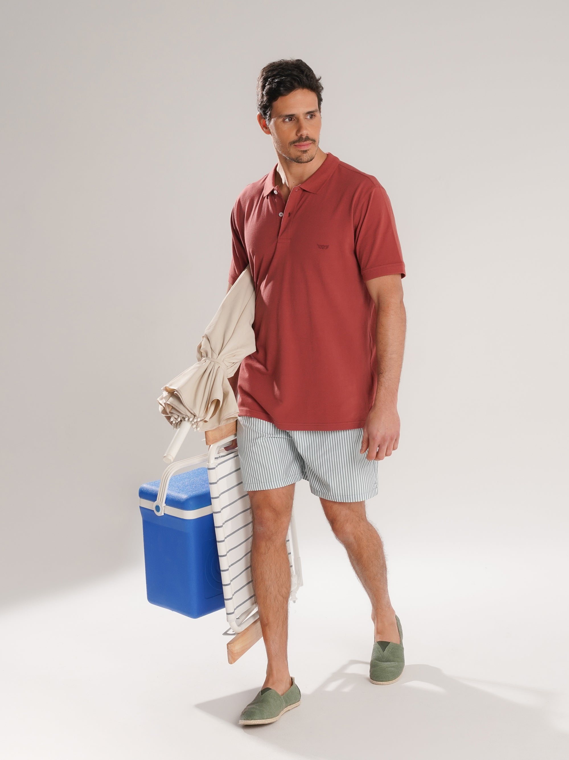 POLO PIQUET ROSA MANGA CURTA TAILORED FIT MR. BLUE