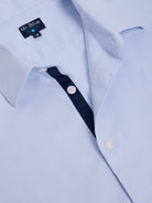 CAMISA ALGODÃO AZUL MANGA COMPRIDA SLIM FIT MR. BLUE