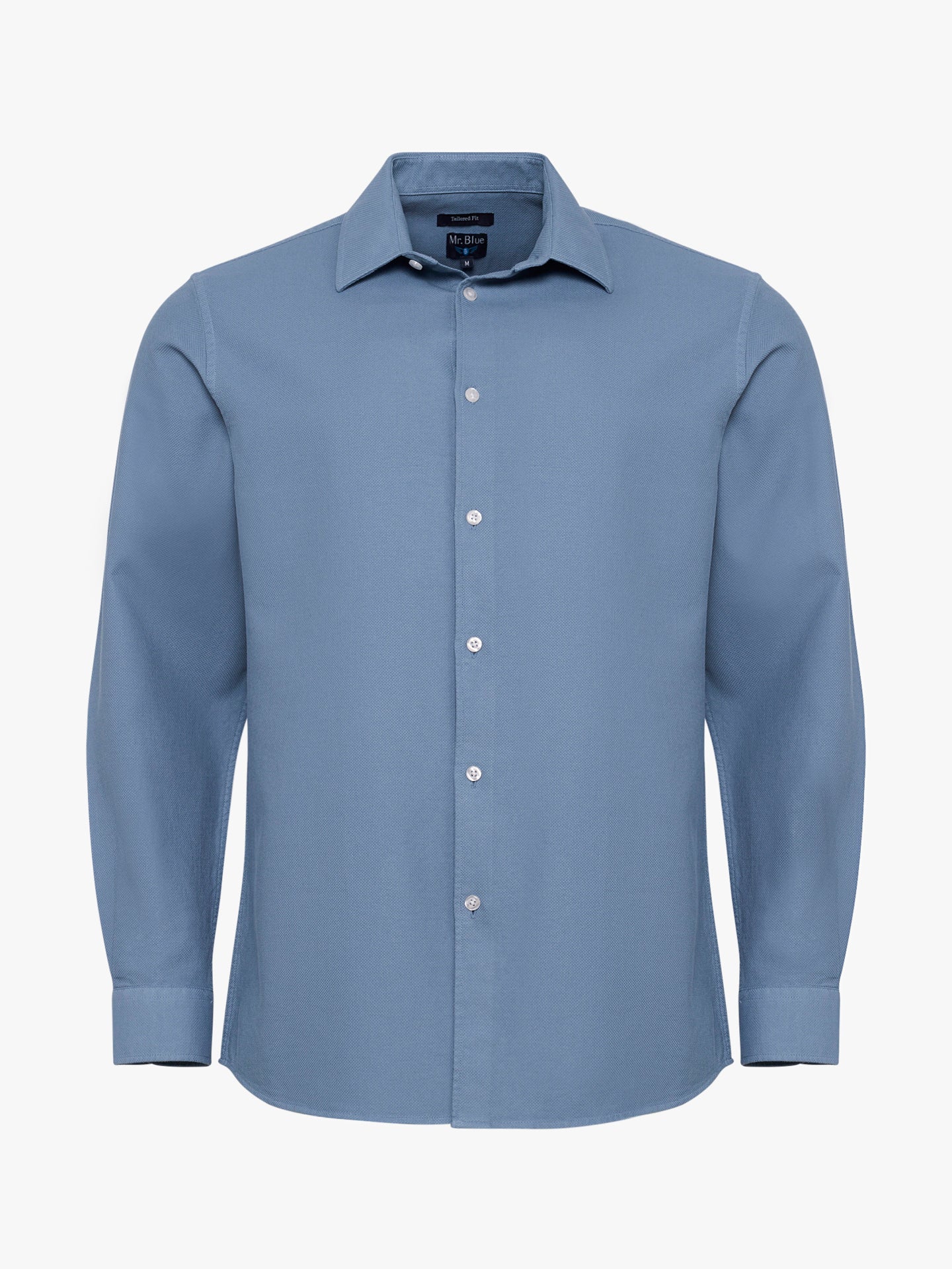 Camisa Algodão Azul Manga Comprida Tailored Fit Mr. Blue