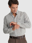 GREEN COTTON SHIRT LONG SLEEVE REGULAR FIT MR. BLUE