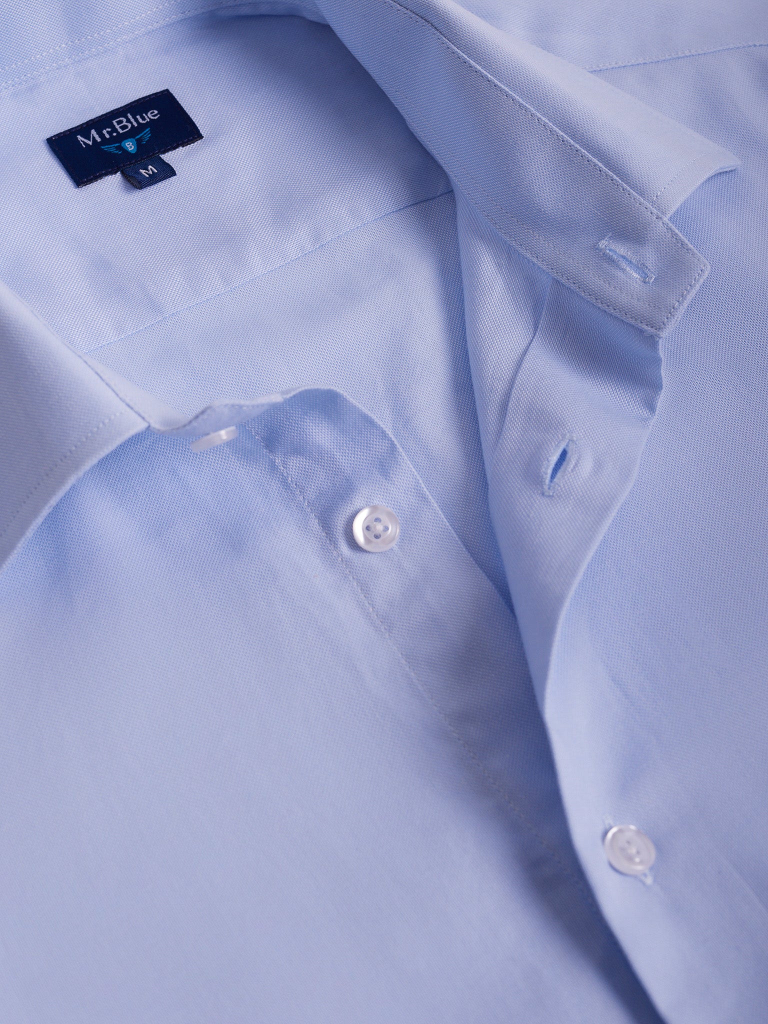 CAMISA ALGODÓN AZUL MANGA LARGA SLIM FIT MR. AZUL