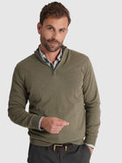 JERSEY DE CASHMERE VERDE MANGA LARGA REGULAR FIT MR. AZUL