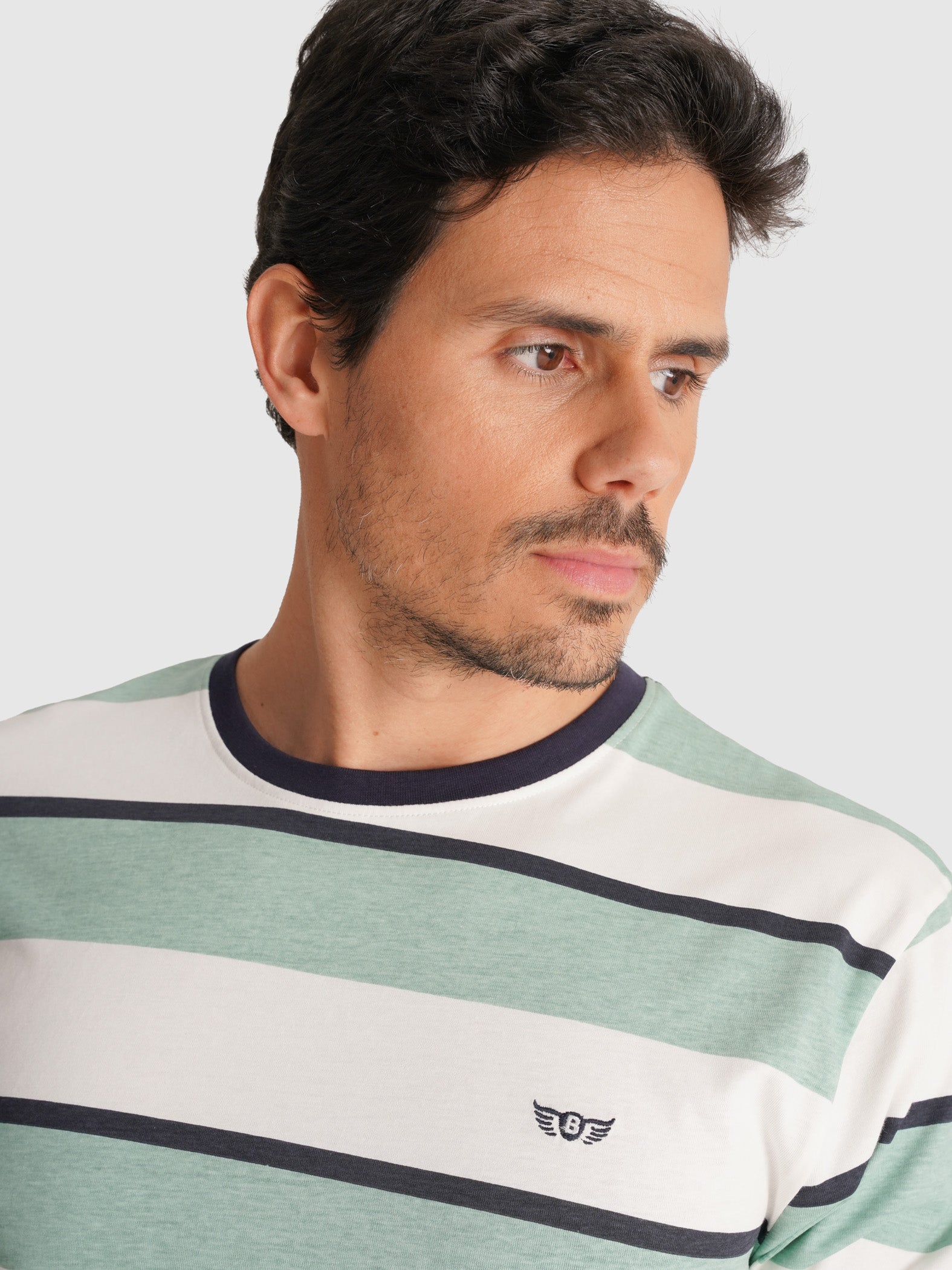 T-SHIRT ALGODÃO VERDE MANGA CURTA REGULAR FIT MR. BLUE