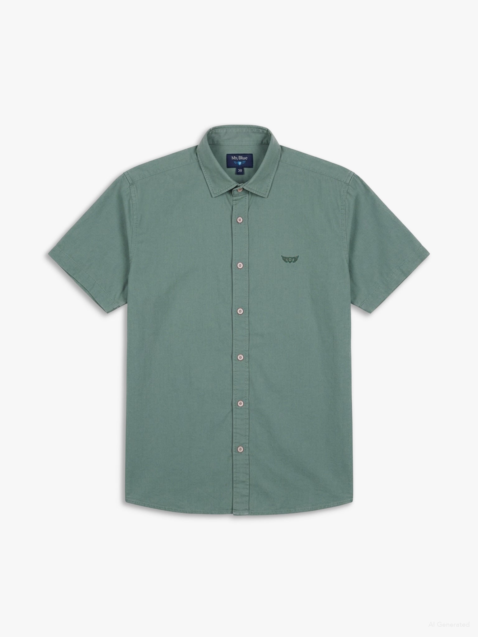CAMISA MANGA CURTA REGULAR FIT VERDE LISA MR. BLUE