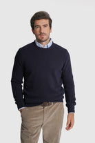 PULLOVER LÃ REGULAR FIT AZUL LISO MR. BLUE