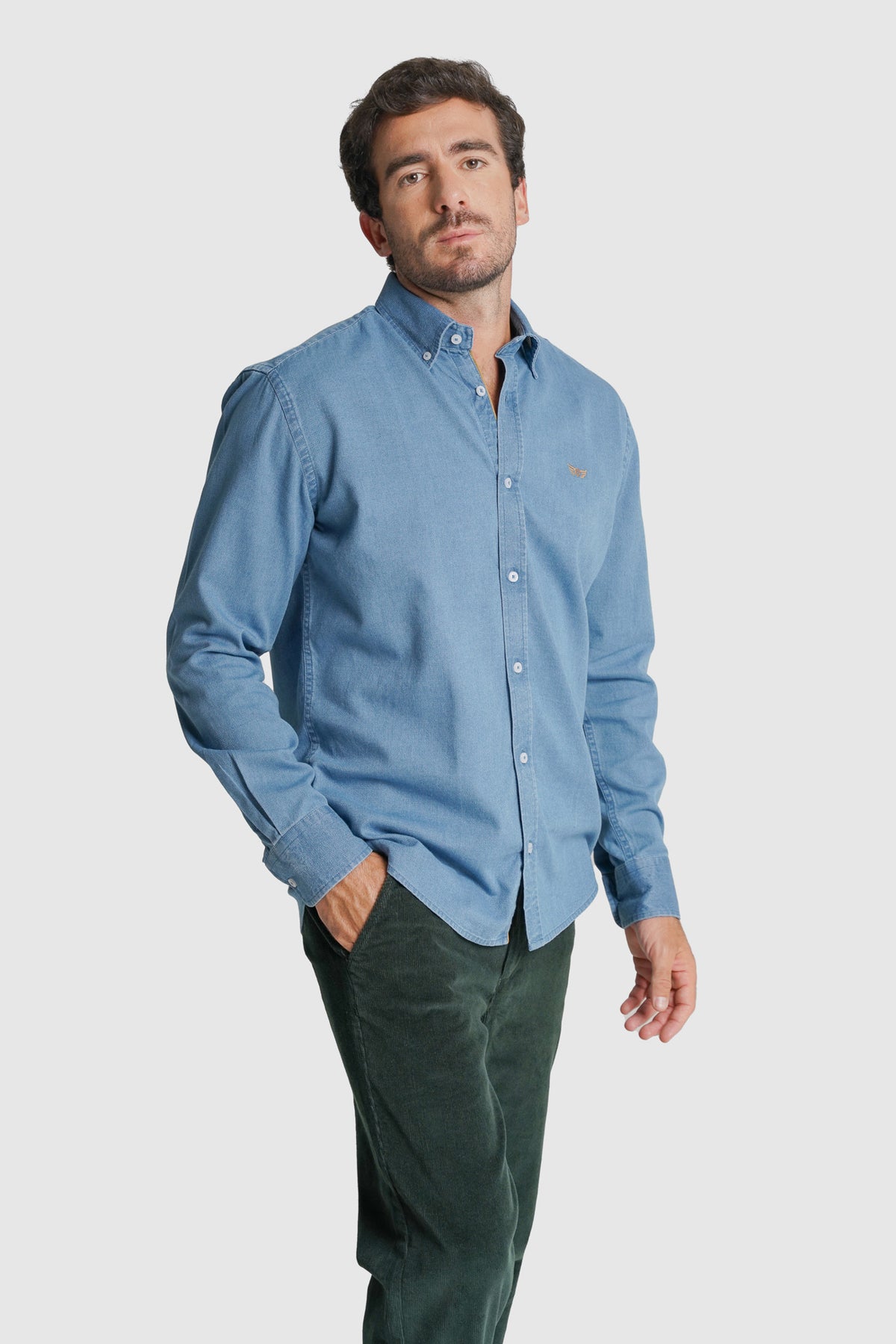 CAMISA GANGA REGULAR FIT AZUL LISA MR. BLUE