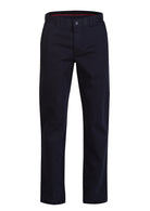 Dark blue regular fit cotton chino pants - Mr Blue