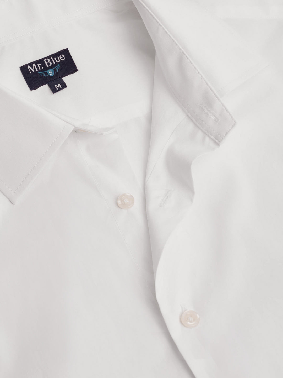 Slim Fit White Poplin Shirt Mr. Blue