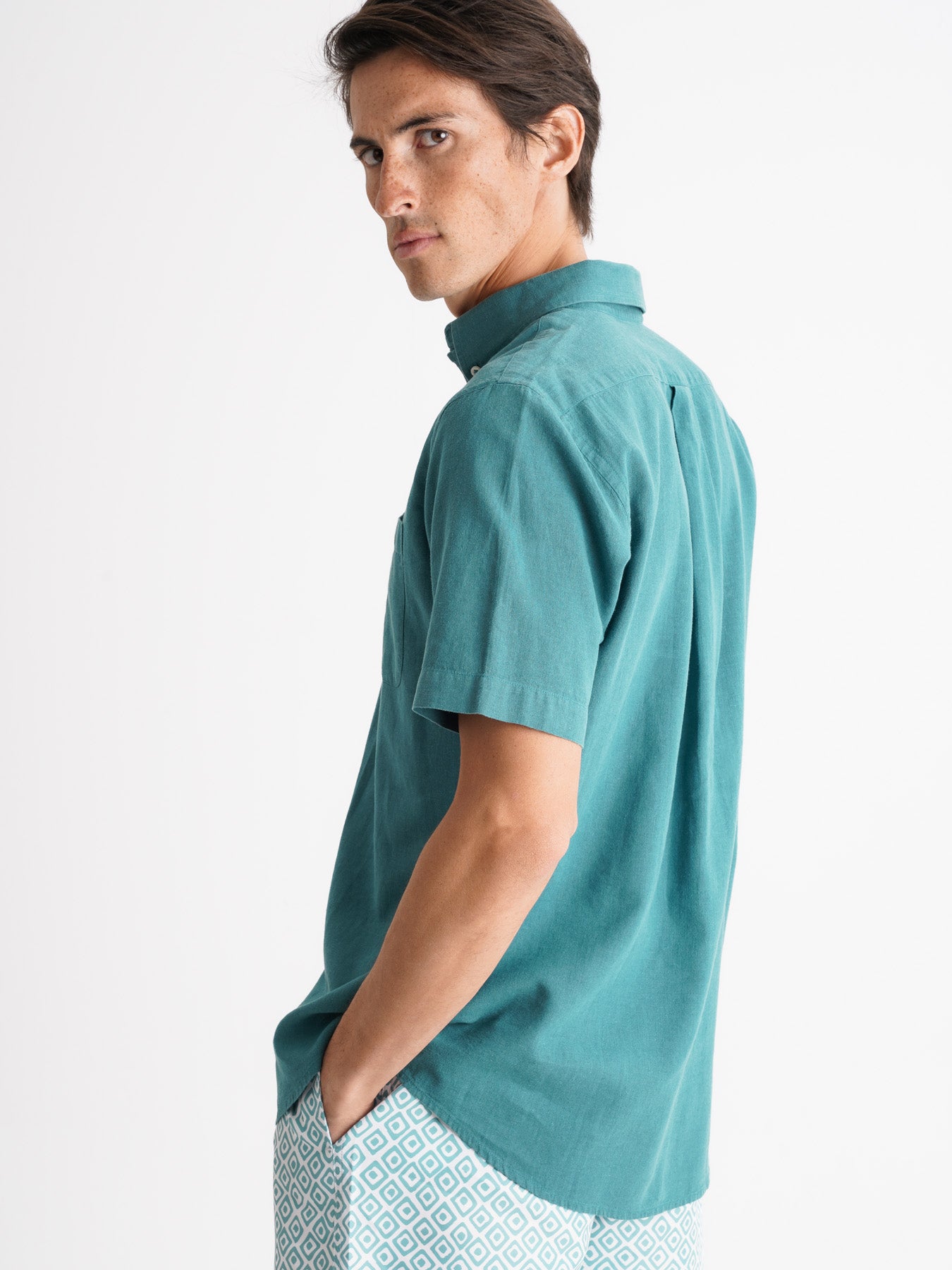 Regular Fit Blue Linen Shirt Mr. Blue