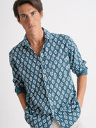 Regular Fit Blue Linen Shirt Mr. Blue