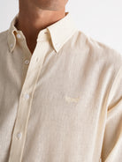 Camisa Regular Fit Lino Amarilla Mr. Blue