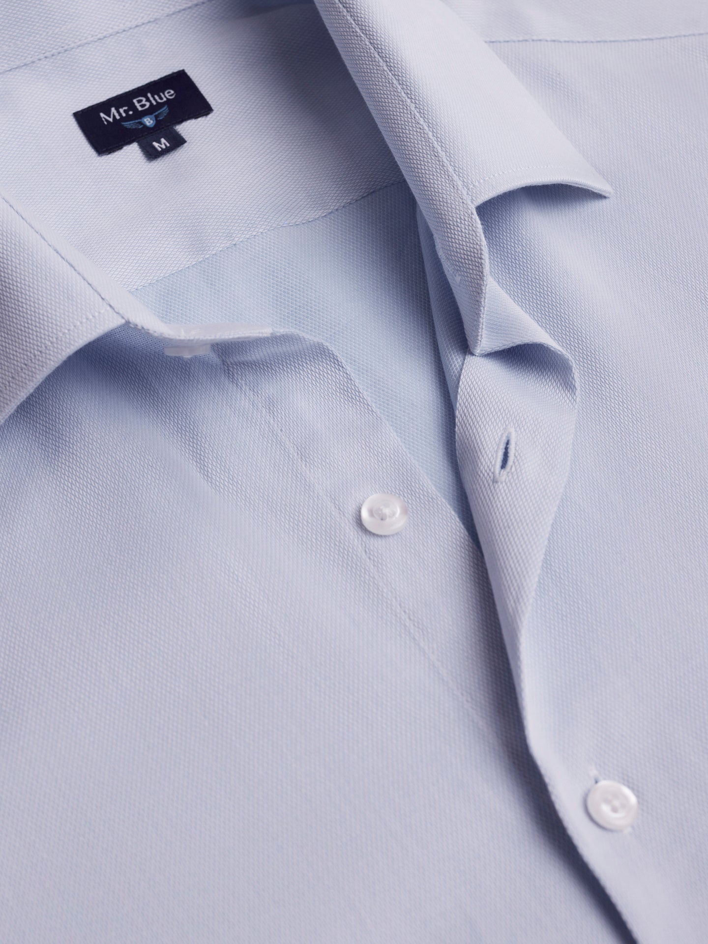 Camisa slim fit azul dobby Mr. Blue