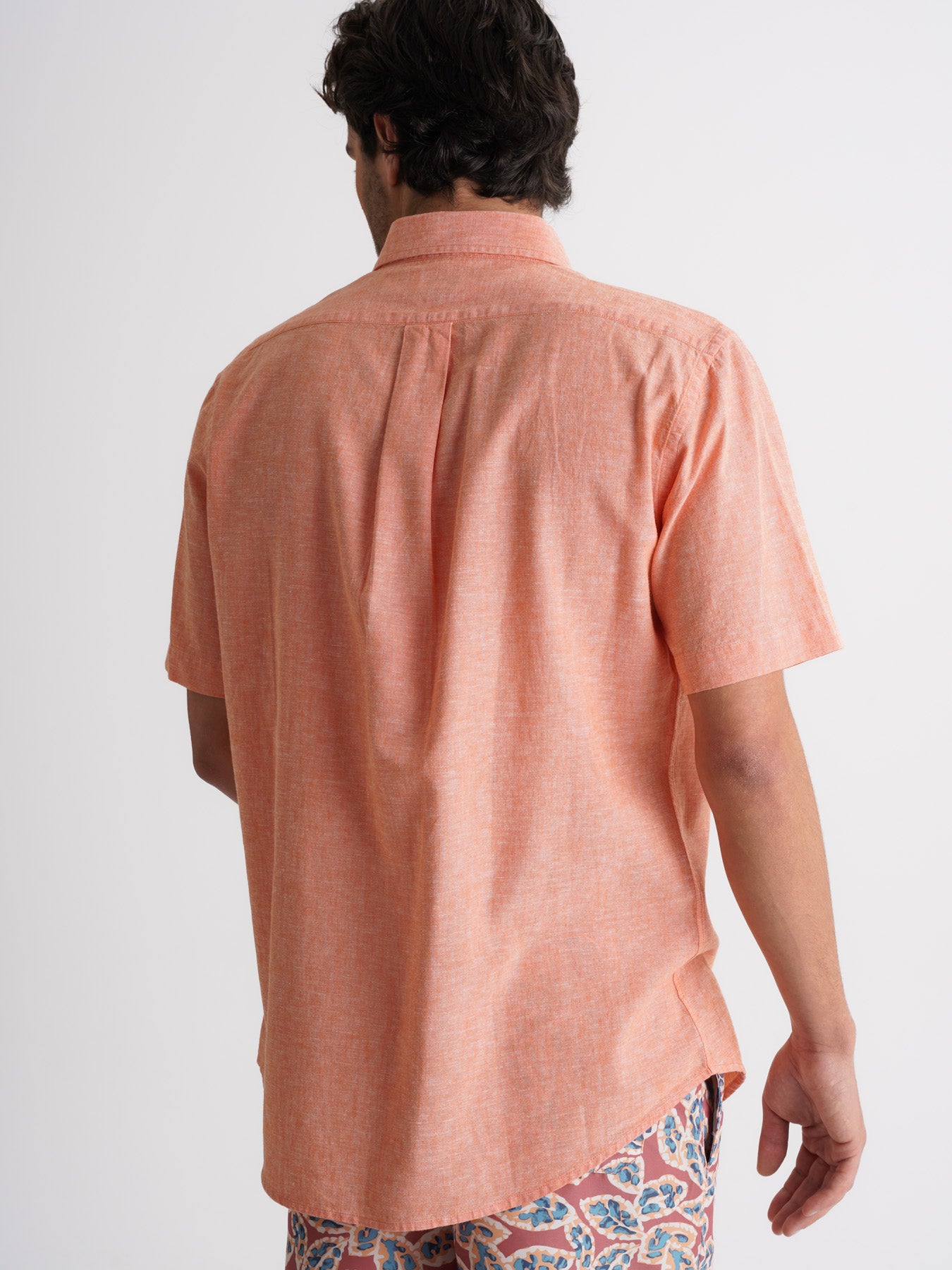 Regular Fit Orange Linen Shirt Mr. Blue