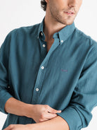Regular Fit Blue Linen Shirt Mr. Blue