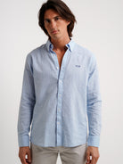 Camisa Regular Fit Linho Azul Mr. Blue