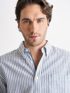 Camisa Regular Fit Linho Azul Mr. Blue