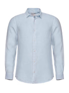 Camisa Tailored Fit Linho Azul Mr. Blue