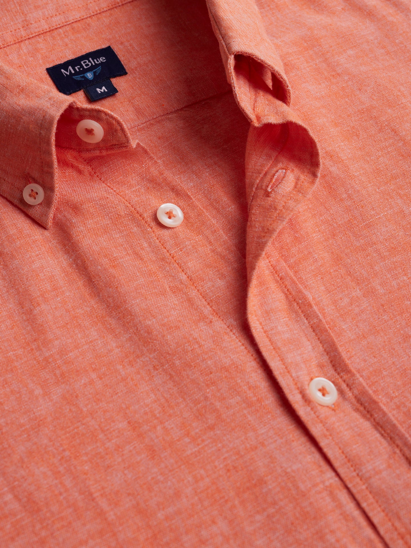 Regular Fit Orange Linen Shirt Mr. Blue